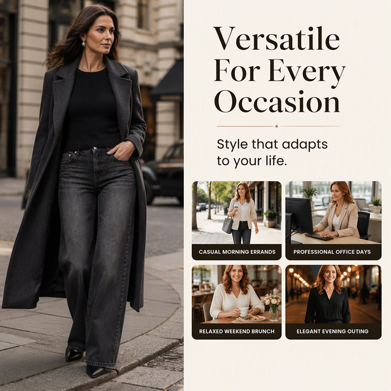 🖤Black Friday Sale:50% OFF🖤🌸💖Women's High-Rise Wide-Leg Stretch Jeans