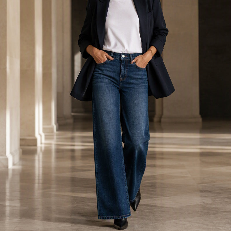 🖤Black Friday Sale:50% OFF🖤🌸💖Women's High-Rise Wide-Leg Stretch Jeans