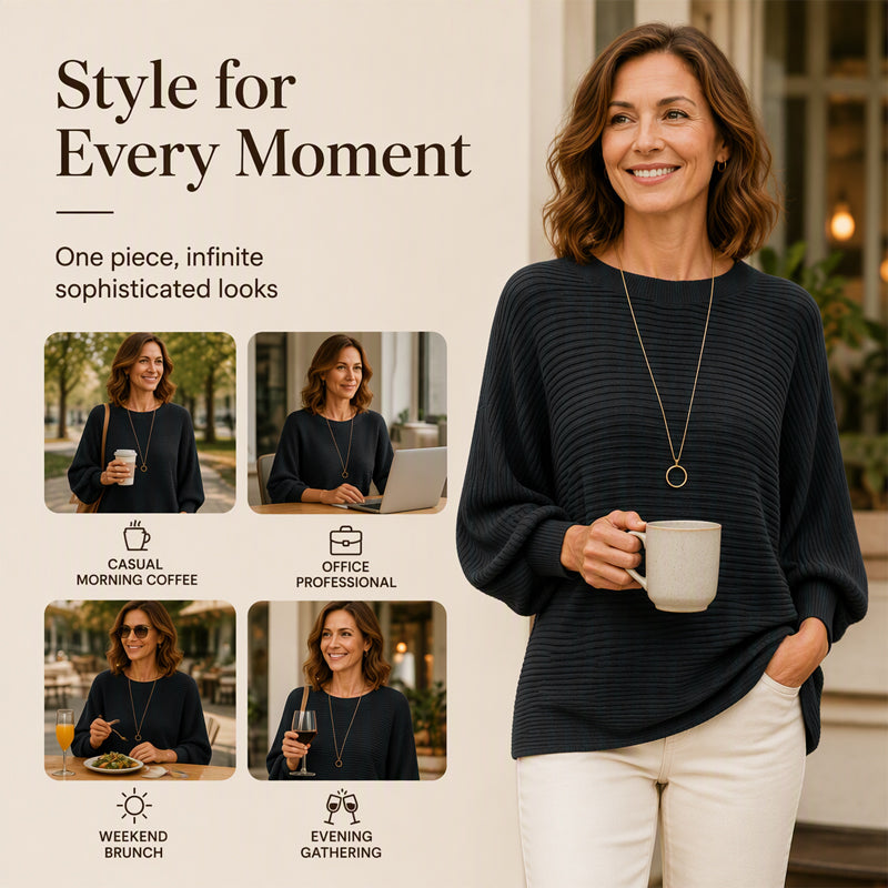 💖Black Friday Mega Deal – 50% off!💖 Women's Oversized Ribbed Knit Sweater