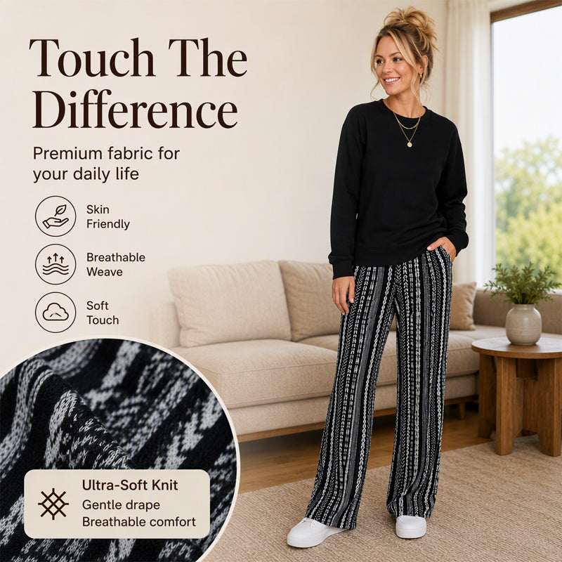 🖤Black Friday Sale:50% OFF🖤 Women's Casual Crewneck Top & Printed Pants Set