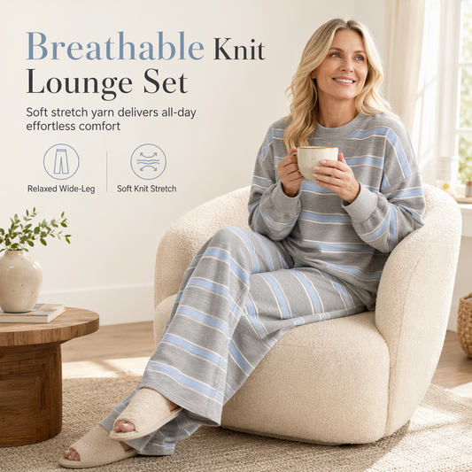 💖Black Friday Mega Deal – 50% off!💖Womens Casual Long Sleeve Top and Pants Two Piece Set Fashion Striped Lounge Set