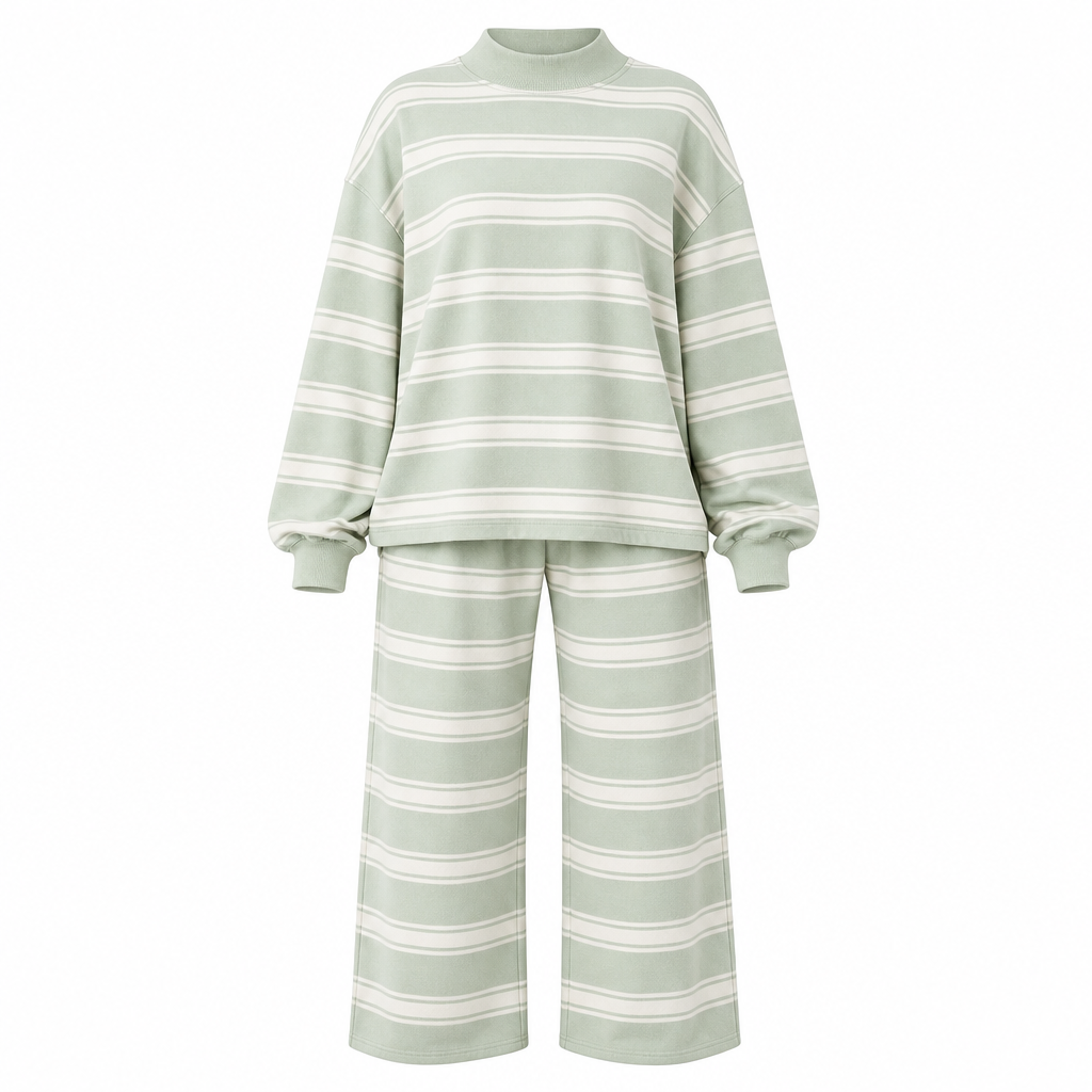 💖Black Friday Mega Deal – 50% off!💖Womens Casual Long Sleeve Top and Pants Two Piece Set Fashion Striped Lounge Set