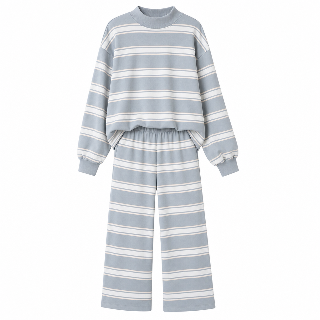 💖Black Friday Mega Deal – 50% off!💖Womens Casual Long Sleeve Top and Pants Two Piece Set Fashion Striped Lounge Set