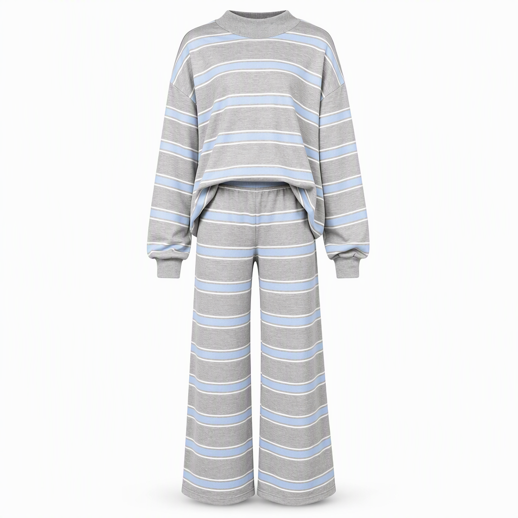 💖Black Friday Mega Deal – 50% off!💖Womens Casual Long Sleeve Top and Pants Two Piece Set Fashion Striped Lounge Set