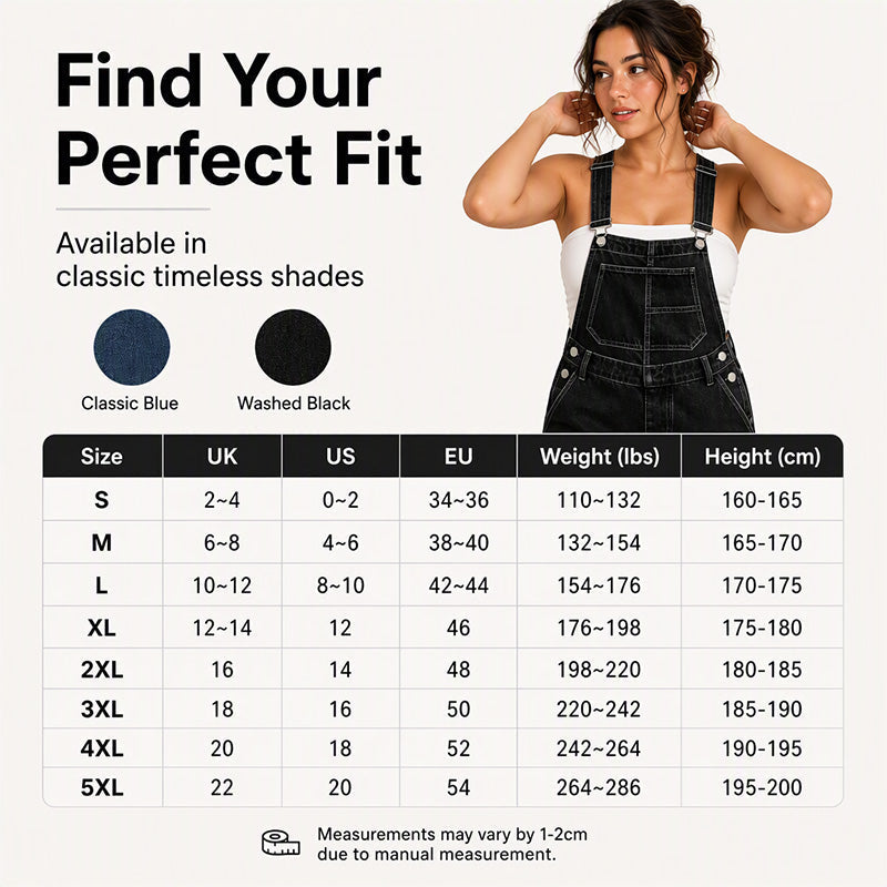 🖤Black Friday Sale:50% OFF🖤👖 Women's Wide-Leg Denim Overalls | Casual Loose Fit Jumpsuit with Pockets