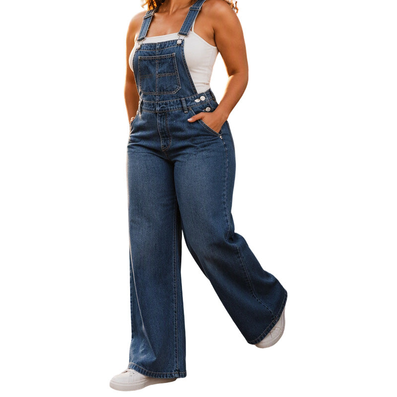 🖤Black Friday Sale:50% OFF🖤👖 Women's Wide-Leg Denim Overalls | Casual Loose Fit Jumpsuit with Pockets
