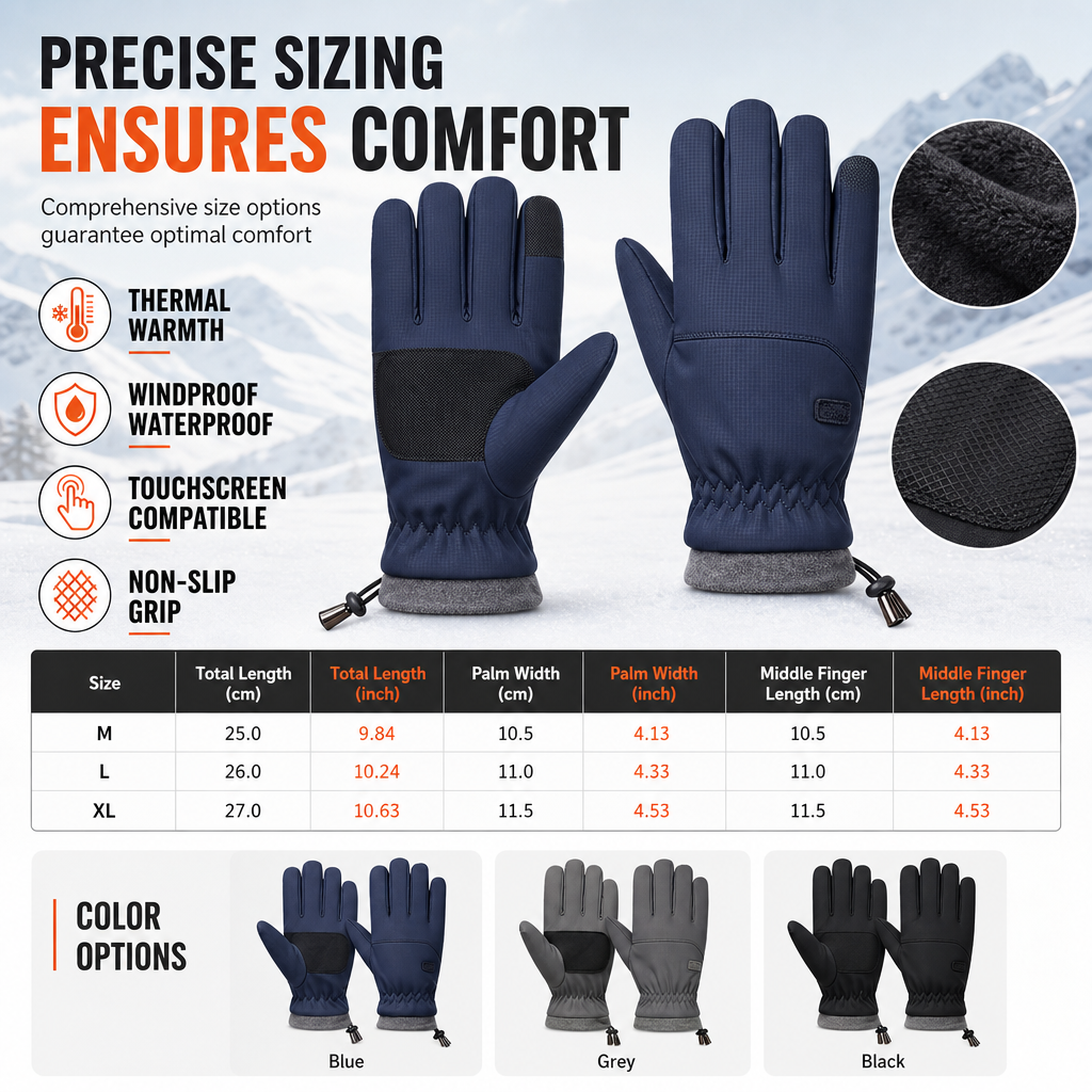 ❄️Winter Thermal Gloves for Men and Women Windproof Cold Resistant Touchscreen Non Slip Gloves for Cycling