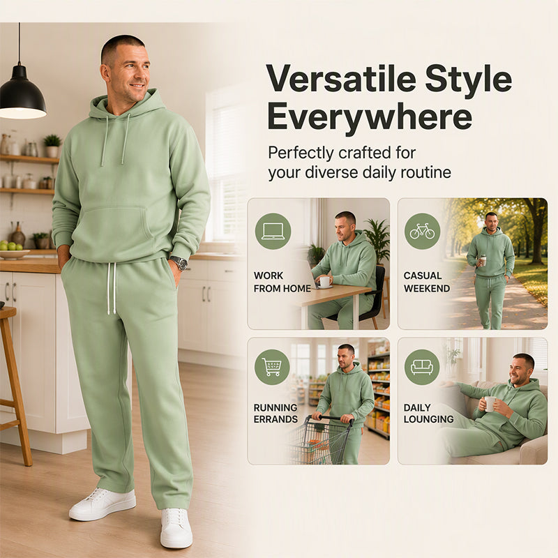 🖤Black Friday Sale:50% OFF🖤 🏃‍♀️ Men's Casual Half-Zip Hoodie & Wide-Leg Pants Set