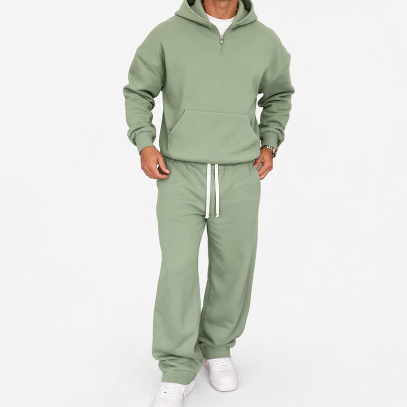 🖤Black Friday Sale:50% OFF🖤 🏃‍♀️ Men's Casual Half-Zip Hoodie & Wide-Leg Pants Set