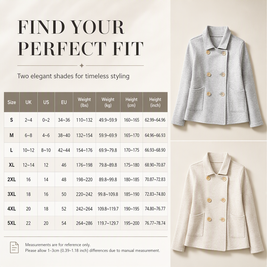🎨Versatile & Durable, Easy Care🧶 Cotton Double-Breasted Knit Coat – Heather Grey & Oatmeal Beige | Easy to Style, Long-Lasting Softness ✨