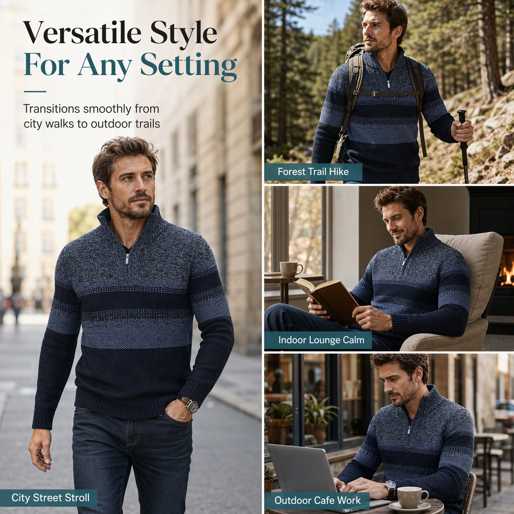 🧢Hooded & Versatile, Modern Fit👕 Men's Hooded Fleece Plaid Sweater – Classic Hood & Modern Cut | Comfortable Movement, Everyday Style ✨