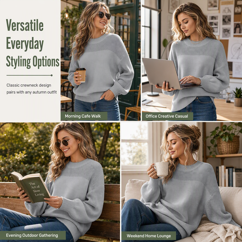 💖Black Friday Mega Deal – 50% off!💖🌸Women's Solid Color Knit Pullover Sweater