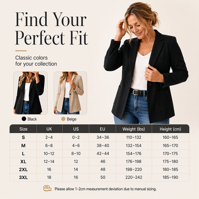 🖤Black Friday Sale:50% OFF🖤 Women's Classic Single Button Blazer