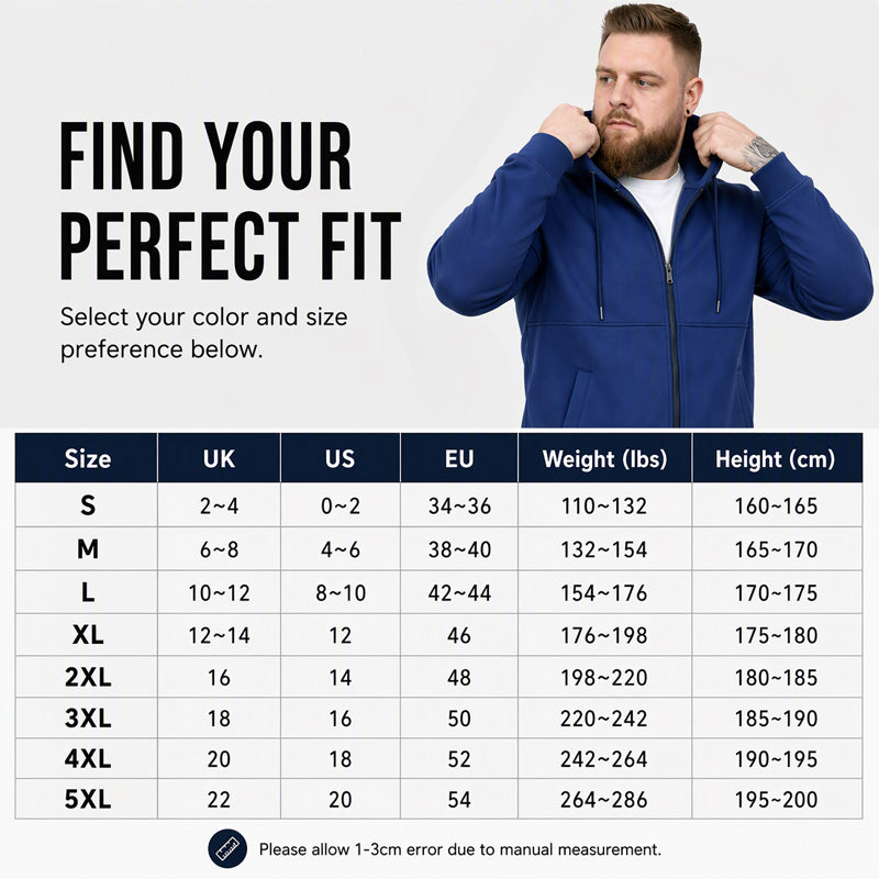🖤Black Friday Sale:50% OFF🖤 Men's Casual Warm Zip Up Hooded Jacket