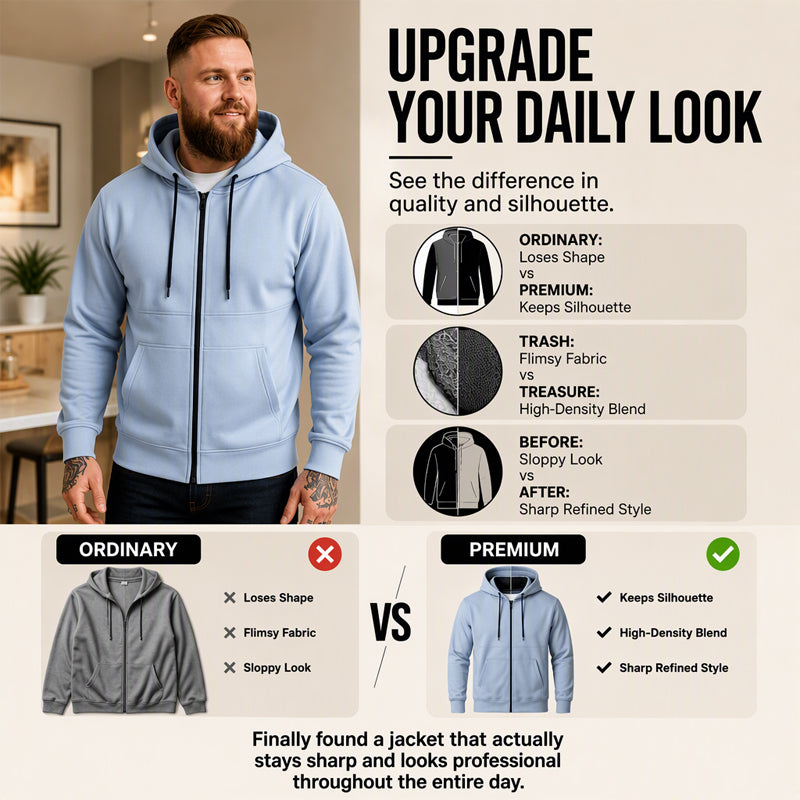🖤Black Friday Sale:50% OFF🖤 Men's Casual Warm Zip Up Hooded Jacket
