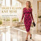 🖤Black Friday Sale:50% OFF🖤 🌹 Women's 2 Piece Dress Set with Long Sleeve Mesh Chain Print Bodycon Midi Dress and Inner Slip Dress