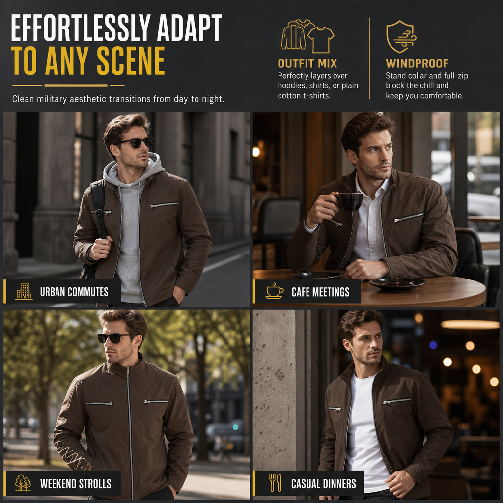 🖤Black Friday Sale:50% OFF🖤 Men's Casual Stand Collar Bomber Jacket