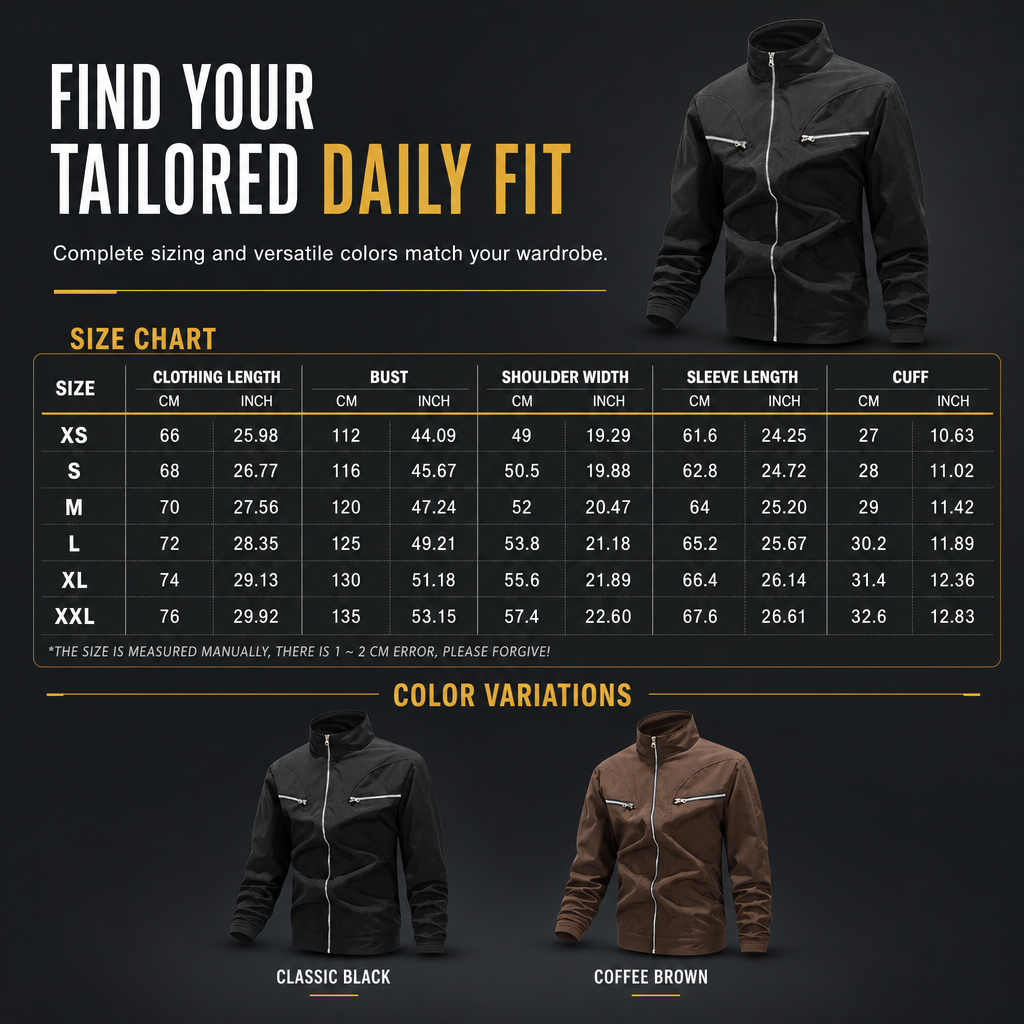 🖤Black Friday Sale:50% OFF🖤 Men's Casual Stand Collar Bomber Jacket