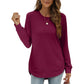🖤Black Friday Sale:50% OFF🖤✨🍂 Women’s Solid High Low Hem Long-Sleeve Tops