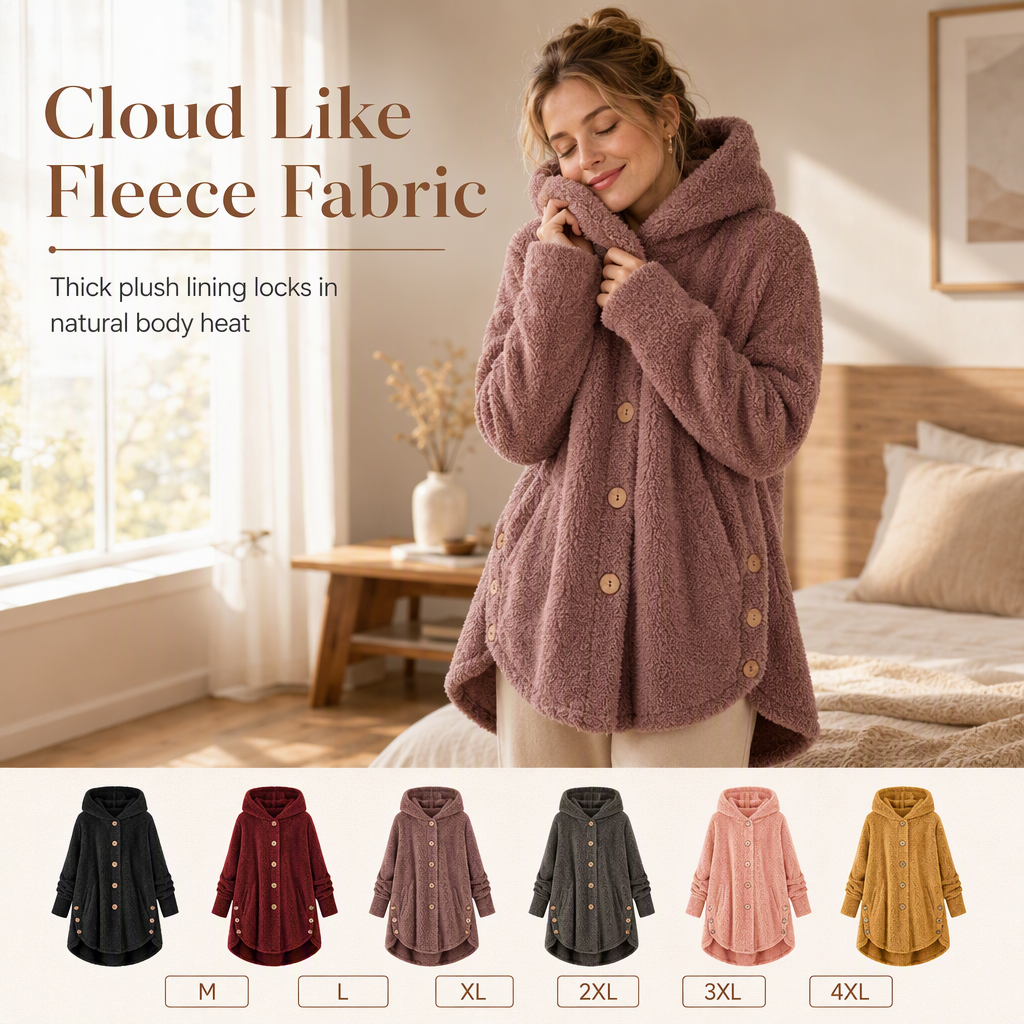 🖤Black Friday Sale:50% OFF🖤🌸Loose Plus-Size, Durable & Versatile🧥 Women's Fleece Hooded Coat