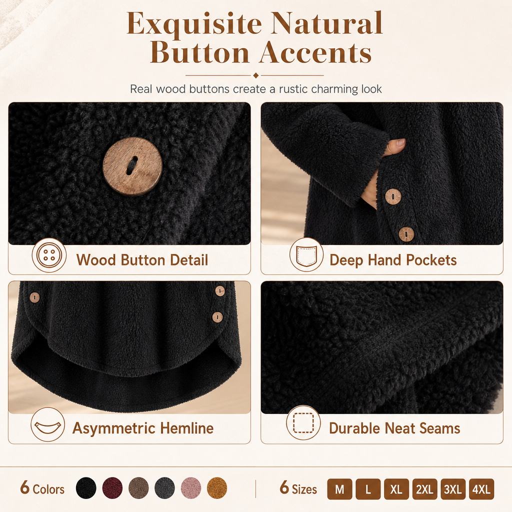 🖤Black Friday Sale:50% OFF🖤🌸Loose Plus-Size, Durable & Versatile🧥 Women's Fleece Hooded Coat