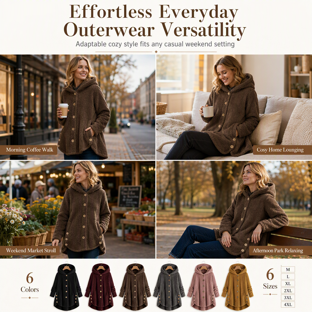 🖤Black Friday Sale:50% OFF🖤🌸Loose Plus-Size, Durable & Versatile🧥 Women's Fleece Hooded Coat
