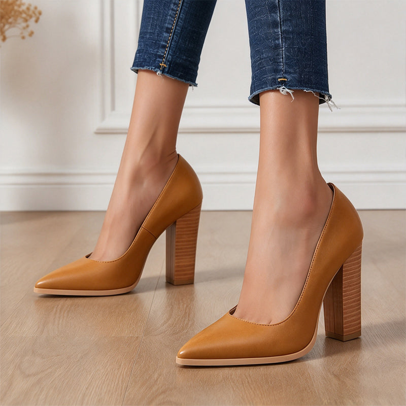 💖Black Friday Mega Deal – 50% off!💖👠Women's Chic Pointed Toe Chunky High Heels Pumps