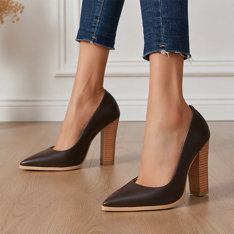💖Black Friday Mega Deal – 50% off!💖👠Women's Chic Pointed Toe Chunky High Heels Pumps