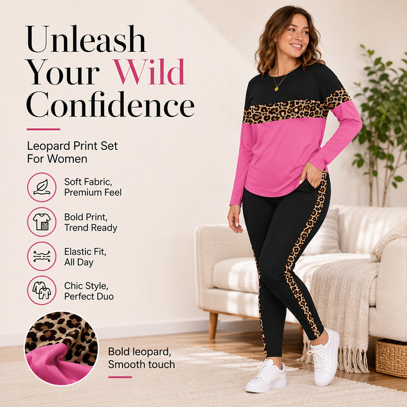 💖Black Friday Mega Deal – 50% off!💖🐆Women's Casual Leopard Print 2-Piece Set – Trendy, Comfortable, Effortless Everyday Style