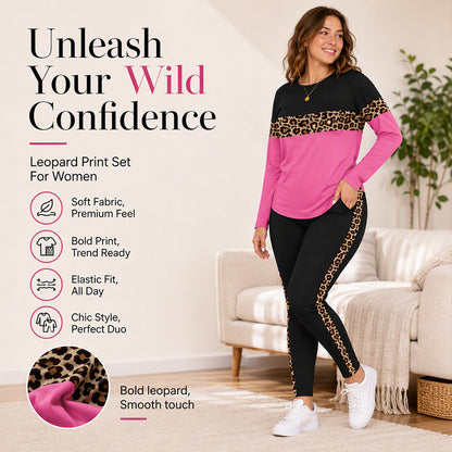 💖Black Friday Mega Deal – 50% off!💖🐆Women's Casual Leopard Print 2-Piece Set – Trendy, Comfortable, Effortless Everyday Style