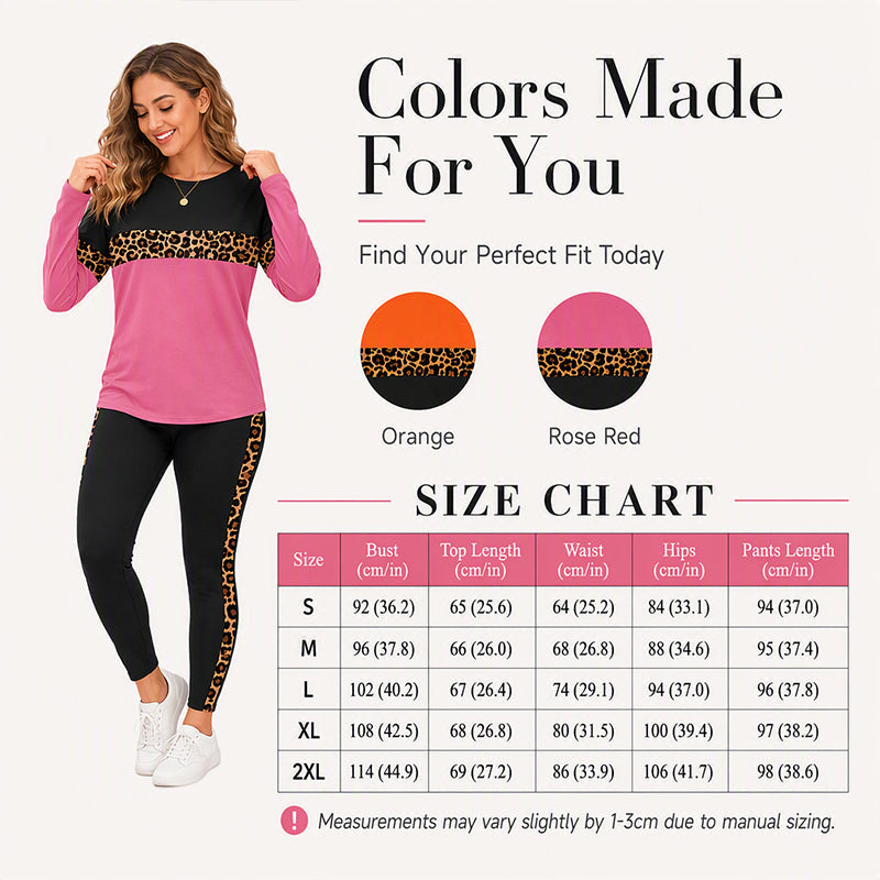 💖Black Friday Mega Deal – 50% off!💖🐆Women's Casual Leopard Print 2-Piece Set – Trendy, Comfortable, Effortless Everyday Style