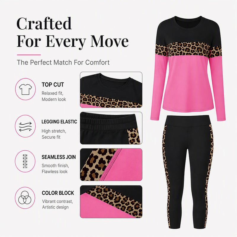 💖Black Friday Mega Deal – 50% off!💖🐆Women's Casual Leopard Print 2-Piece Set – Trendy, Comfortable, Effortless Everyday Style
