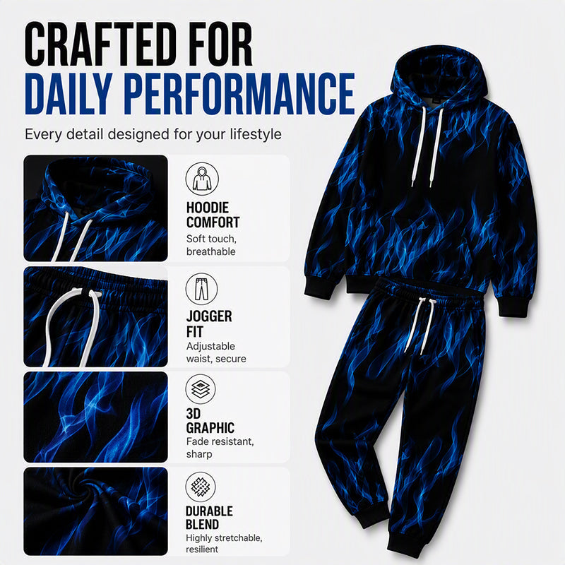 🖤Black Friday Sale:50% OFF🖤 🐅Men's Printed Hoodie & Sweatpants Set
