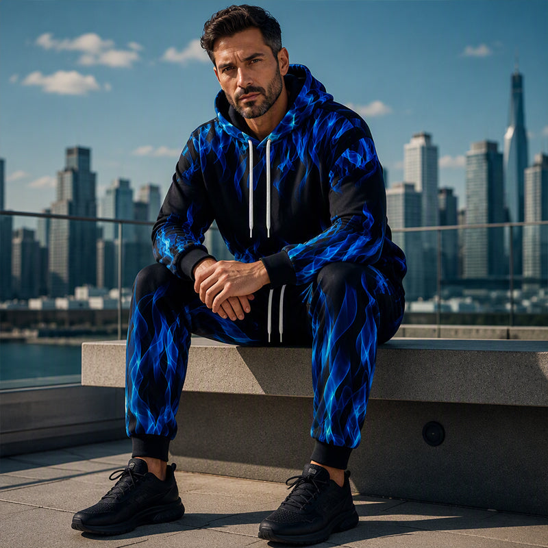 🖤Black Friday Sale:50% OFF🖤 🐅Men's Printed Hoodie & Sweatpants Set