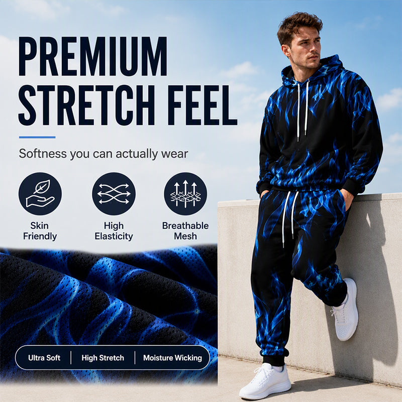 🖤Black Friday Sale:50% OFF🖤 🐅Men's Printed Hoodie & Sweatpants Set