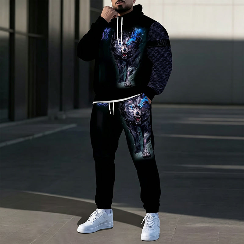 🖤Black Friday Sale:50% OFF🖤 🐅Men's Printed Hoodie & Sweatpants Set