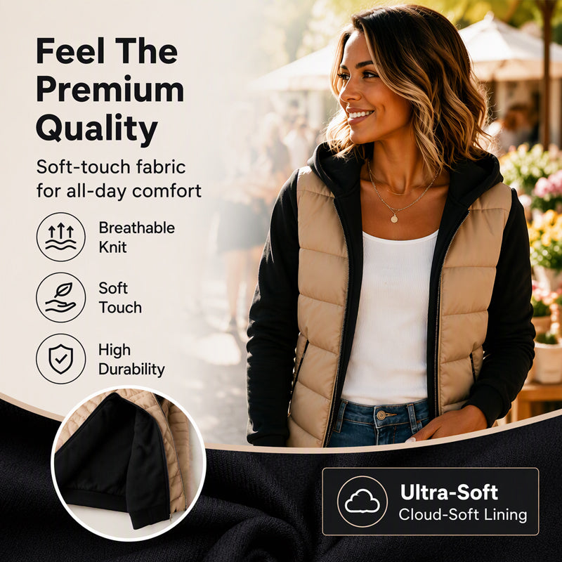 💖Black Friday Mega Deal – 50% off!💖🌸Women's Color-Block Padded Hooded Jacket