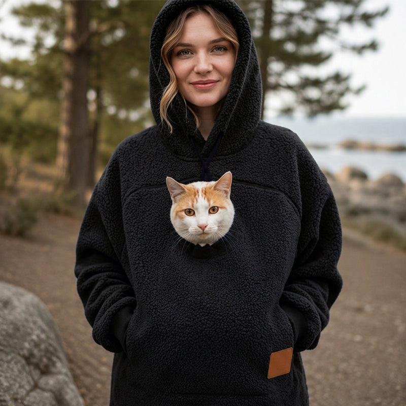 💖Black Friday Mega Deal – 50% off!💖😍2026 A must-have for pet lovers 🐾 Cozy Fleece Pet Bonding Pouch Hoodie – Warm & Supportive Small Pet Carrier Clothing🐶🐱