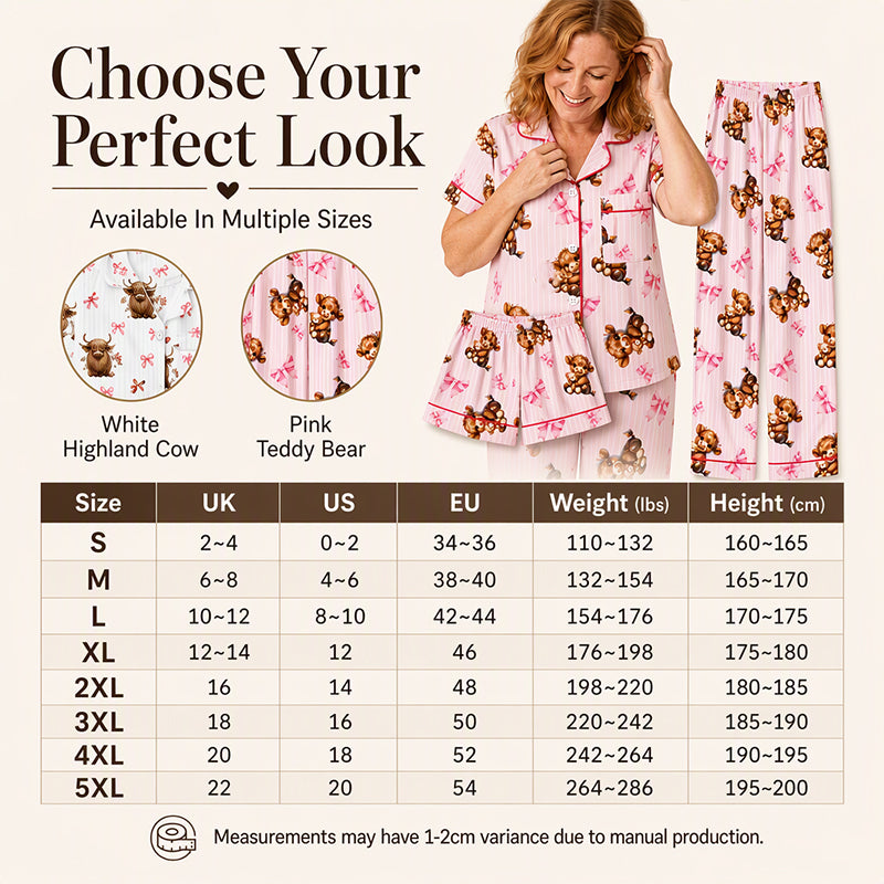 💖Black Friday Mega Deal – 50% off!💖Women's Highland Cow Print 3-Piece Pajama Set 🐮Cozy Lounge & Sleepwear✨