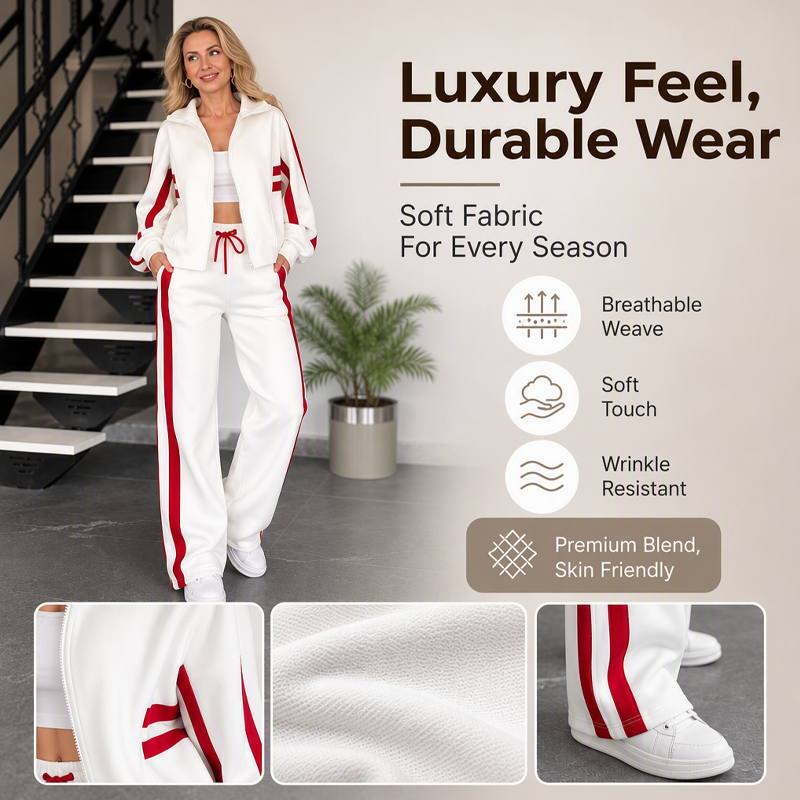💖Black Friday Mega Deal – 50% off!💖🌸Women's Stripe Sporty 2-Piece Set