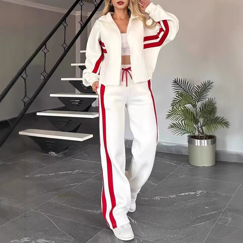 💖Black Friday Mega Deal – 50% off!💖🌸Women's Stripe Sporty 2-Piece Set