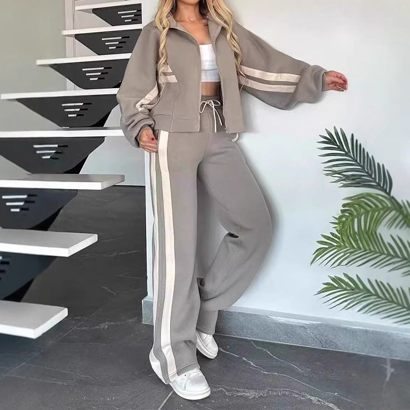 💖Black Friday Mega Deal – 50% off!💖🌸Women's Stripe Sporty 2-Piece Set