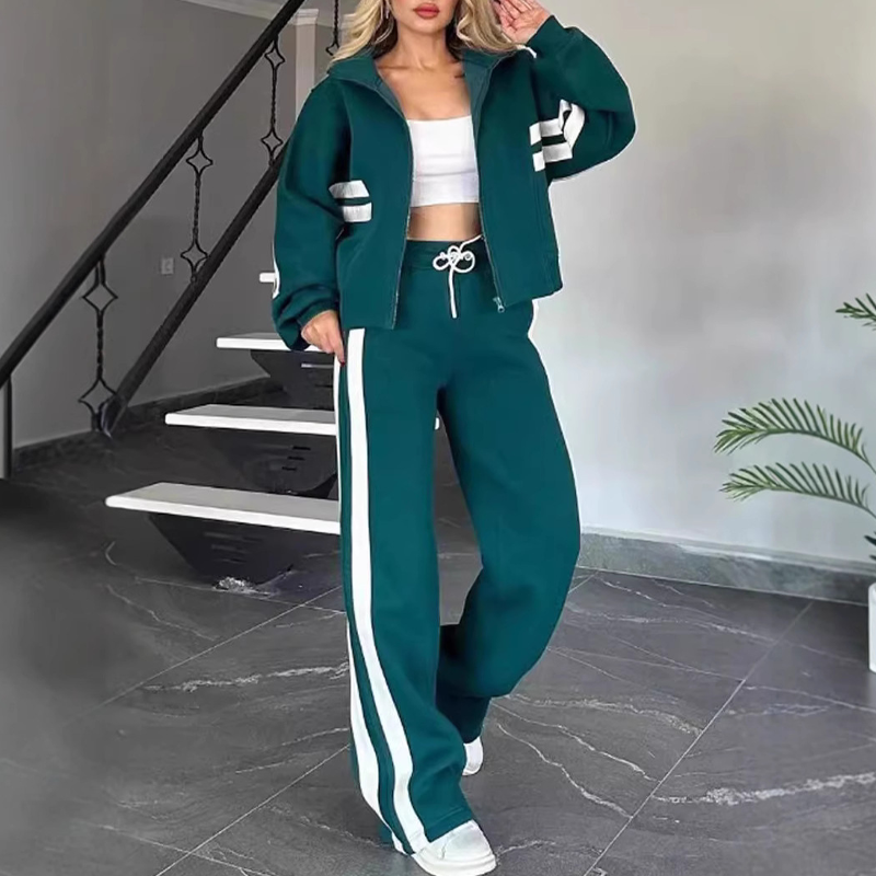 💖Black Friday Mega Deal – 50% off!💖🌸Women's Stripe Sporty 2-Piece Set