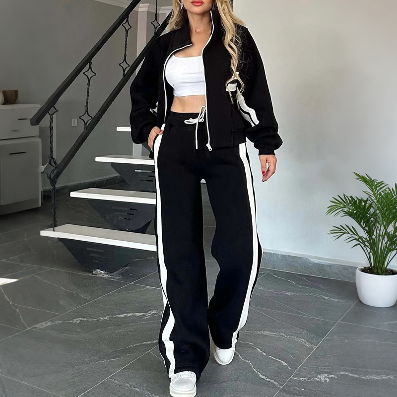 💖Black Friday Mega Deal – 50% off!💖🌸Women's Stripe Sporty 2-Piece Set