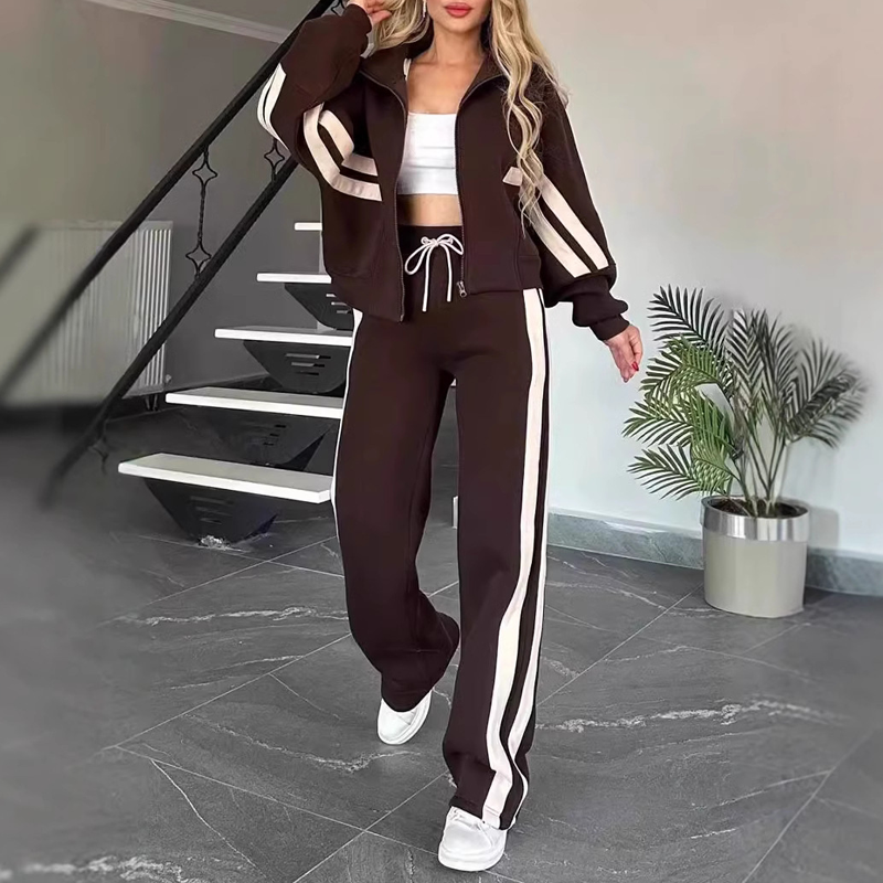💖Black Friday Mega Deal – 50% off!💖🌸Women's Stripe Sporty 2-Piece Set