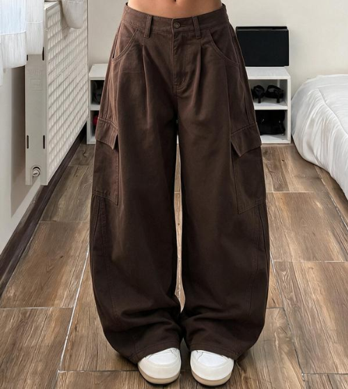 💖Black Friday Mega Deal – 50% off!💖Women's High Waisted Wide Leg Baggy Cargo Pants with Utility Pockets Loose Fit Cotton Blend Trousers