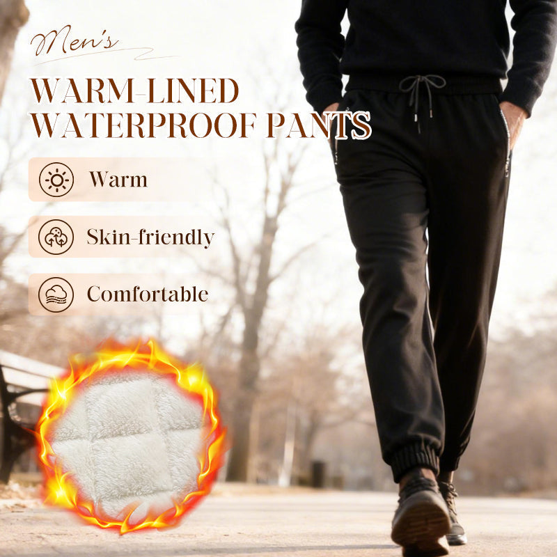 🖤Black Friday Sale:50% OFF🖤 Men's Warm-Lined Waterproof Pants with Drawstring