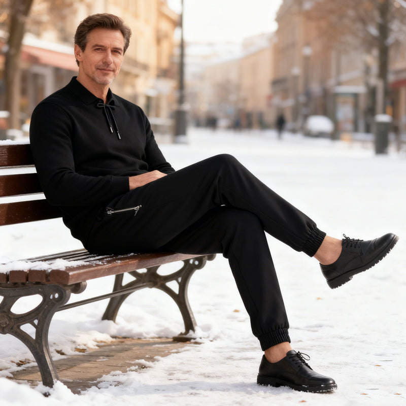 🖤Black Friday Sale:50% OFF🖤 Men's Warm-Lined Waterproof Pants with Drawstring