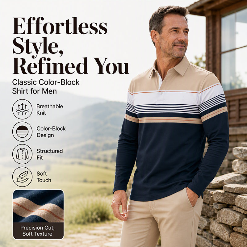 🖤Black Friday Sale:50% OFF🖤 👔 Men's Classic Color-Block Striped Top