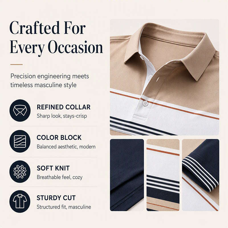 🖤Black Friday Sale:50% OFF🖤 👔 Men's Classic Color-Block Striped Top